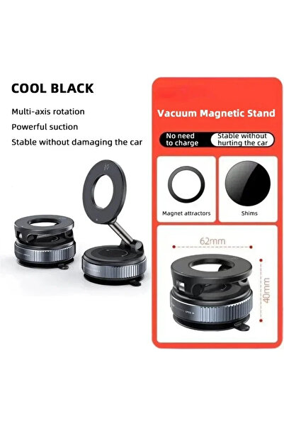 Choice1 black !!New foldable vacuum adsorption magnetic car phone holder 2025...
