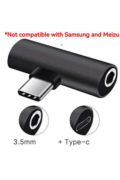 Choice1 كابل محول صوت سماعات الأذن 2 في 1 أسود اللون، من النوع USB-C إلى مقبس...