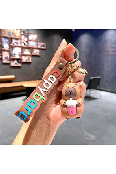 Choice24 1Pc Keychain 2 Cartoon Capybara Rodent Keychains Cute Capybara PVC P...