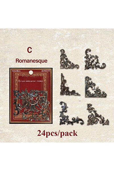 Choice1 24 قطعة/حزمة ملصقات الزاوية العتيقة إطارات الصور المجوفة ملصقات مجلة ...