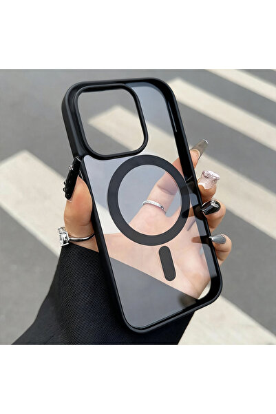 choice2 شاحن لاسلكي مغناطيسي فاخر أسود اللون لهاتف iPhone 14، متوافق مع حافظا...