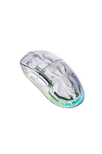 Choice ماوس AULA SC660 اللاسلكي بتقنية بلوتوث، أبيض شفاف، ماوس رياضي إلكتروني...