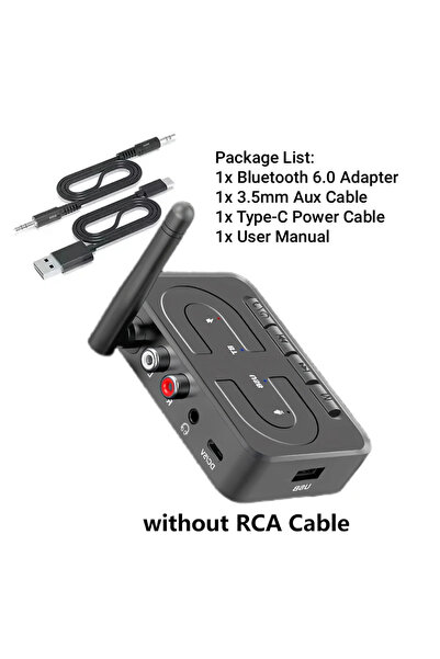 Choice جهاز استقبال صوتي لاسلكي ستيريو بدون RCA بتقنية بلوتوث 6.0، مزود بمنفذ...
