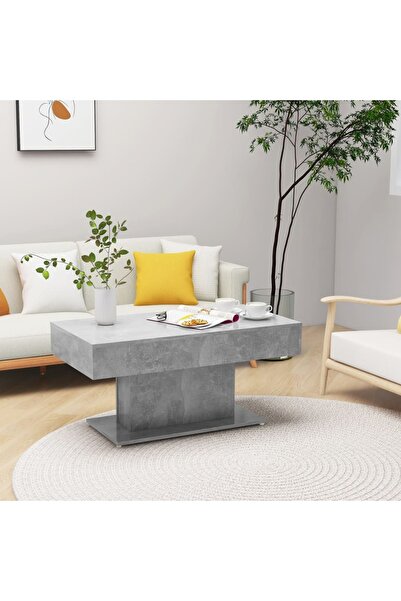 Concept Τραπεζάκι σαλονιού, γκρι σκυροδέματος, 96x50x45 εκ., μοριοσανίδα