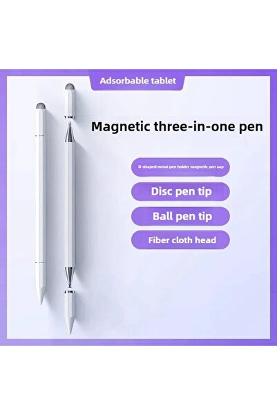 Choice 301C Metal White 3 in 1 Magnetic Stylus Pen for IOS Android Touch Pen ...