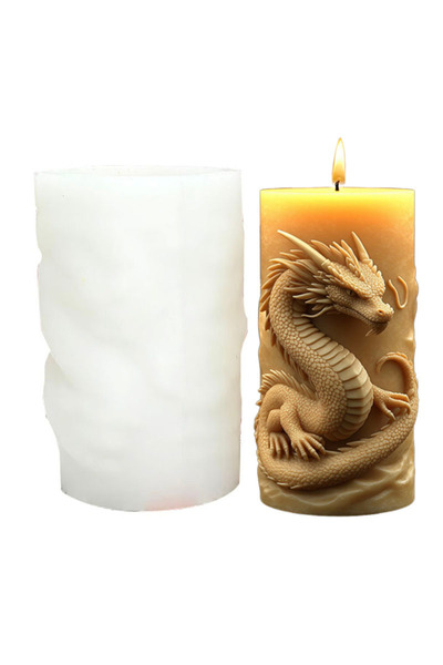 Choice قالب شمعة بتصميم تنين ثلاثي الأبعاد بارز، قطعة واحدة، فريد ومناسب للشم...