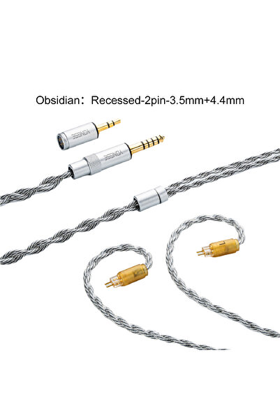 choice2 2pin-3.5mm-4.4mm Yongse Obsidian Cable Silver-plated Single Crystal p...
