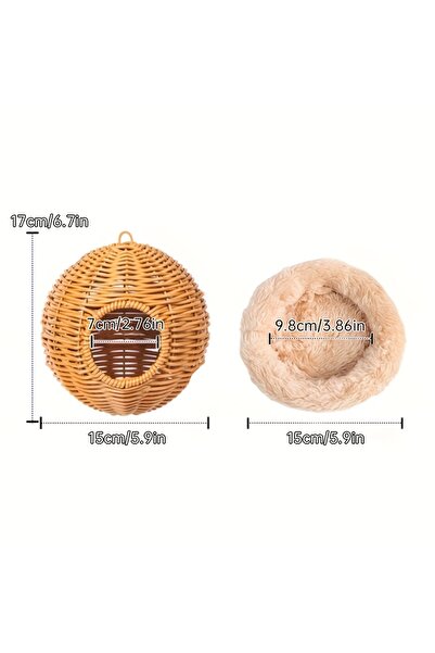 Choice1 عش طيور منسوج يدوياً من وسادة، مناسب لتفقيس الببغاء، يُعلق في الحديقة...