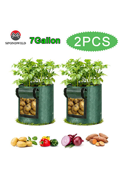 Choice3 حقيبة زراعة خضراوات من البولي إيثيلين سعة 7 جالون (قطعتان) أو 5 قطع م...