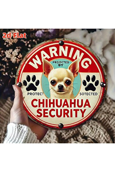 Choice 7.87x7.87in(20x20cm) Red 2D Flat, Chihuahua Security Warning Sign - Fu...