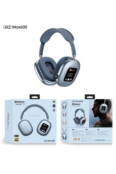 choice2 سماعات أذن لاسلكية زرقاء اللون، تعمل باللمس، مزودة بشاشة عرض رقمية وخ...