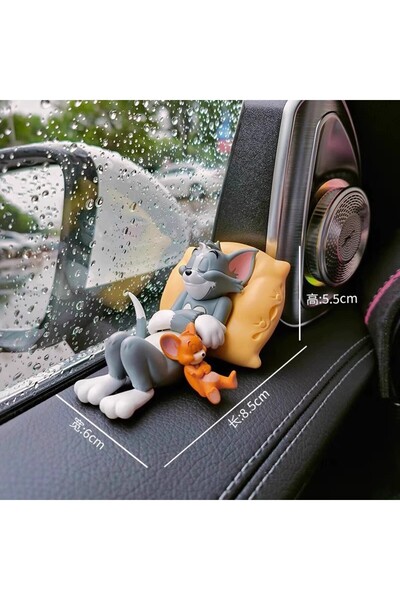 Choice زينة مينيسو الكرتونية باللون الرمادي الفاتح، قطة توم وقطة جيري، زينة م...