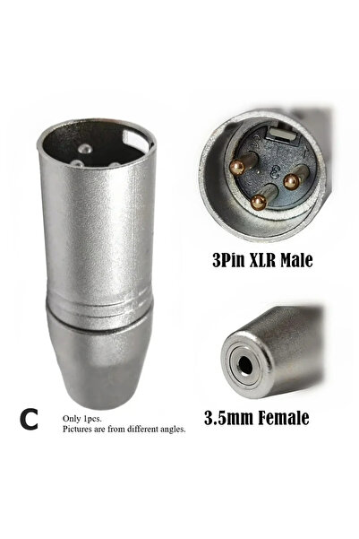 Choice1 1pcs Adapter C 1pcs XLR 3 Pin MALE/Female Jack to 3.5mm Female & Male...