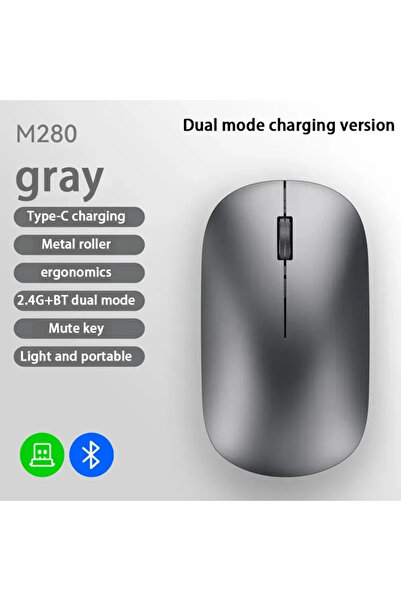 Choice ماوس لاسلكي ثنائي الوضع 2.4 جيجا هرتز من كيبيدومي، رمادي اللون، قابل ل...
