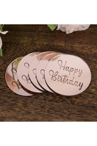 Choice زينة كعكة عيد ميلاد وردية اللون، زينة كب كيك دائرية، زينة كعكة عيد ميل...