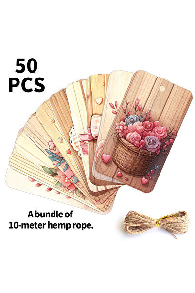 Choice 50pcs 50pcs Hearts Themed Hanging Tags With Jute Twine,Labels For Vale...