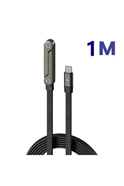 Choice1 كابل USB من النوع C إلى USB-C بطول 1 متر وقوة 240 واط، مزود بمرفق، يد...