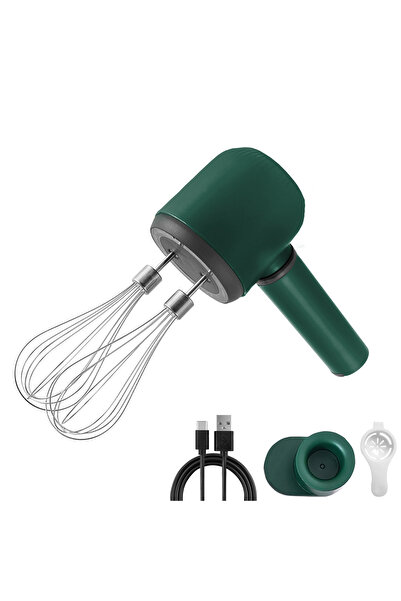 Choice مضرب كهربائي أخضر مزدوج العصا لصنع رغوة الحليب، قابل لإعادة الشحن عبر ...