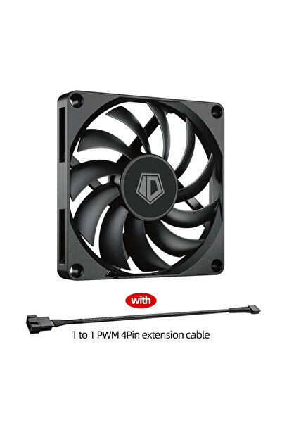 Choice مروحة واحدة سوداء بدون إضاءة RGB وكابل من ID-COOLING NO-8010-PWM، مقاس...