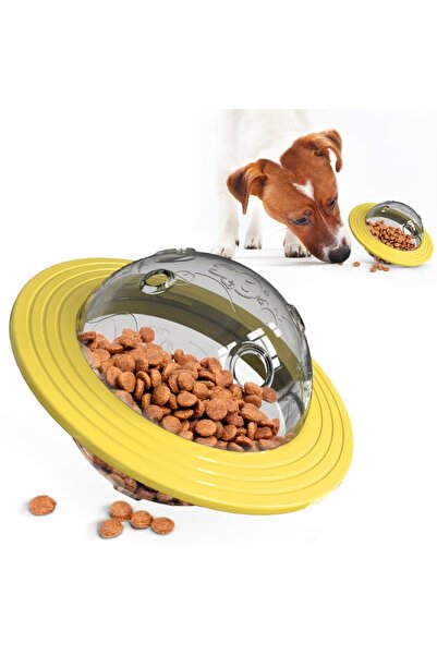 Choice كرة طعام تفاعلية صفراء اللون للكلاب، كرة تغذية بطيئة للحيوانات الأليفة...
