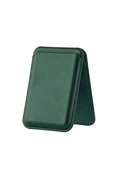 Choice3 محفظة جلد مغناطيسية قوية خضراء اللون مع حافظة مخفية لحامل Magsafe لأج...