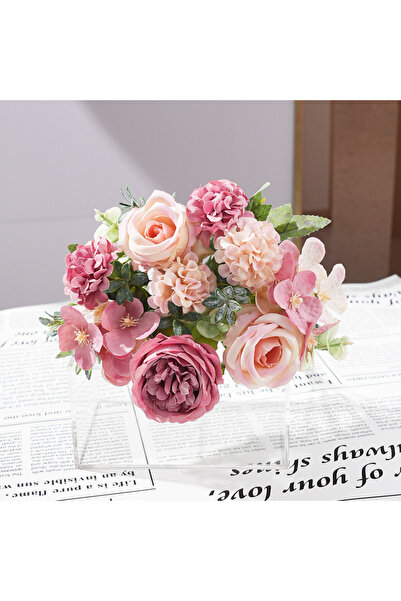 Choice3 باقة زهور الفاوانيا الصناعية بلون بورغندي، قطعة واحدة، مناسبة لعيد ال...