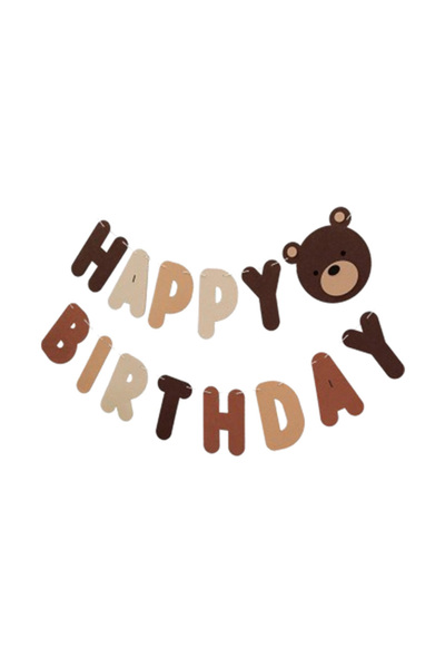 Choice Brown 1 Set Of Brown Bear Birthday Banner Party Decoration Supplies No...