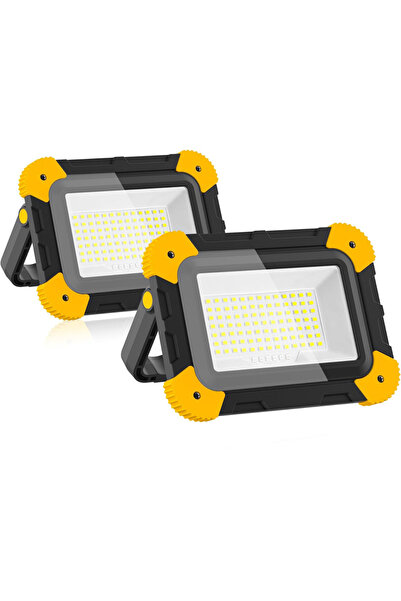 Choice1 2pcs LED Work Spotlight 5 Mode Portable Ctruction Flood Light Recharg...