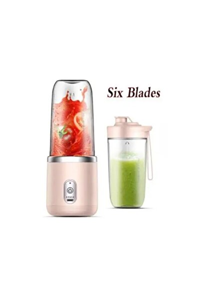 choice2 خلاط كهربائي محمول مزدوج الكوب وردي اللون، بست شفرات، متعدد الوظائف، ...