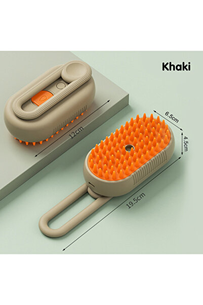 Choice1 فرشاة بخار كهربائية للحيوانات الأليفة 3 في 1 من كاكي، رذاذ تنظيف وتدل...