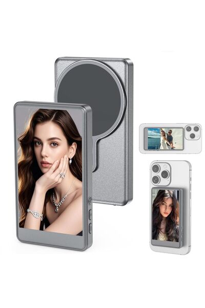 Choice1 شاشة عرض سيلفي مغناطيسية رمادية اللون للهواتف الذكية، تدعم الكاميرا ا...