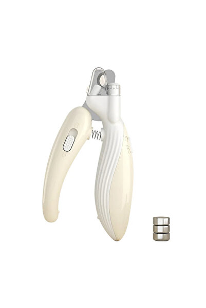 Choice1 مقص أظافر احترافي للحيوانات الأليفة من كاكي مزود بإضاءة ليد ومقص للعن...