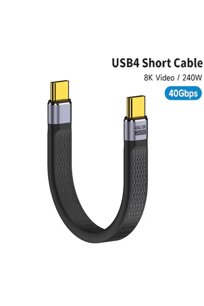 Choice 15cm black USB4 Short Cable 40Gbps Data Transfer 240W PD Fast Charging...