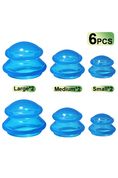 Choice5 6PCS Blue Grippopso 3/6 Pcs Cupping Kit for Massage Therapy 3 Sizes S...