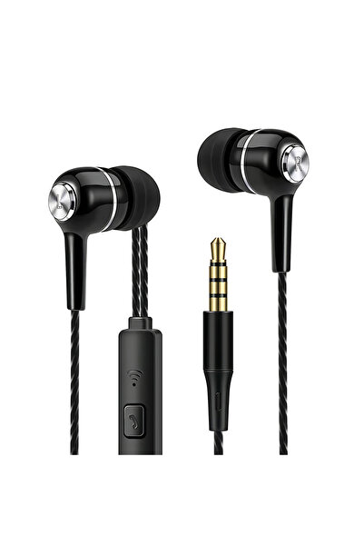 Choice Black 3.5mm Headphones Sports Wired Earphones HIFI Bass Wired Earbuds ...