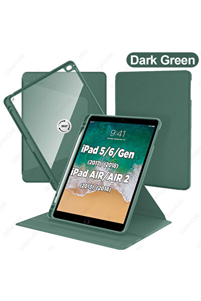 choice2 جراب دوار 360 درجة باللون الأخضر الداكن لجهاز iPad مقاس 9.7 بوصة من ا...