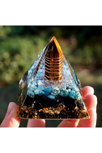 Choice 1pc 1pc Orgonite Pyramid Tiger Eye stones,Turquoise With Obsidian, Cop...