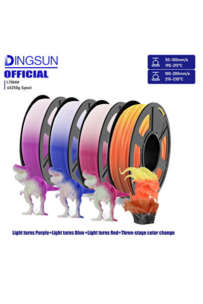 Choice11 مجموعة من 4 ألوان من خيوط الطباعة ثلاثية الأبعاد، خيوط PLA متغيرة ال...