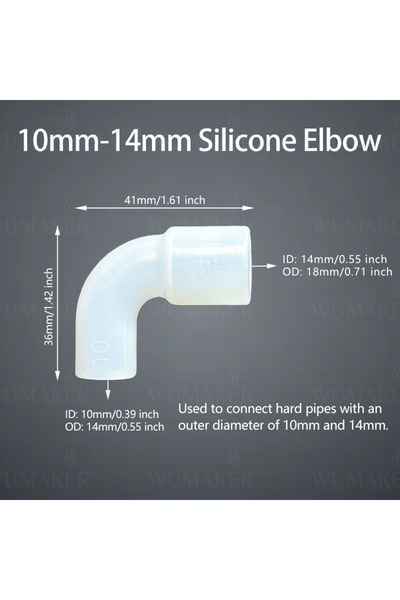 Choice8 Other 10-14 Elbow 1pc 1pc Silicone Elbow Soft Hard Pipes Connector Va...