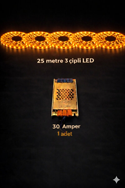 ZMR LUMIXA 3 ÇİPLİ 25 METRE AMBER LED + 30 AMPER TRAFO