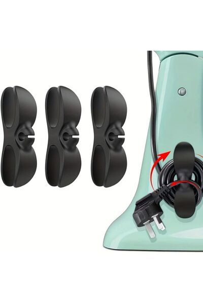 Choice3 منظم لف الأسلاك الأسود مكون من 3 قطع لأجهزة المطبخ، منظم أسلاك، حامل ...