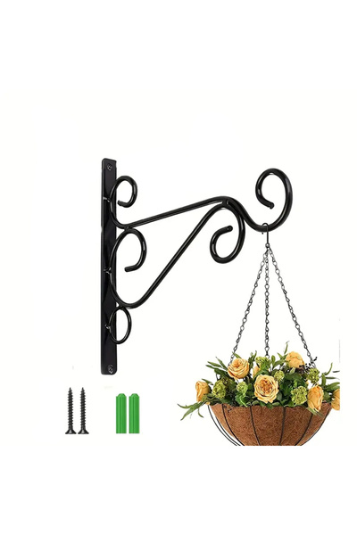 Choice1 خطافات زهور معدنية سوداء، صناديق زراعة معدنية، أصص زهور معلقة، خطافات...