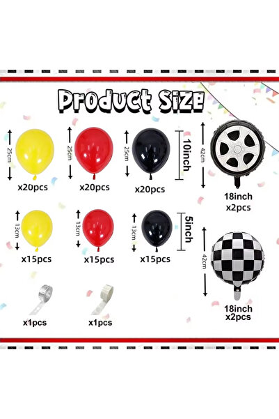 Choice as picture 1 111Pcs Racing Theme Balloon Arch Kit - Colorful Race Car ...