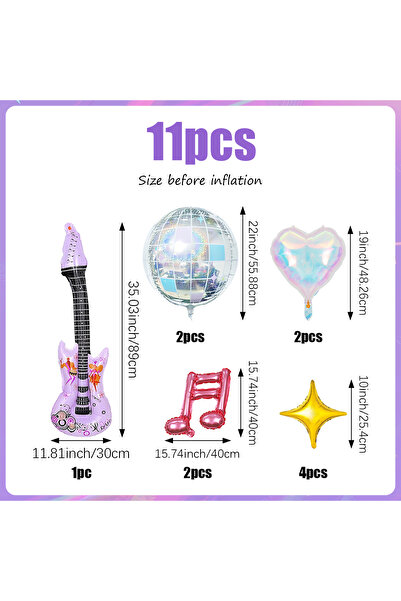 Choice Other 11pcs 11-piece Music Theme Guitar Party Balloon Set, suitable fo...