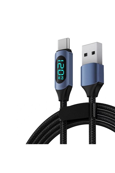Choice1 كابل بيانات USB أزرق بطول 2 متر، بقدرة 120 واط و6 أمبير، من النوع C، ...