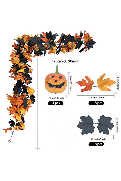 Choice1 B Halloween Pumpkin Cane Flying Indoor Fall Maple Leaf Garland Maple ...