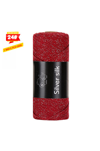 Choice3 24 Blush 300g Hollow Yarn with Bright Silk, Silver Shiny Silk Yarn, U...