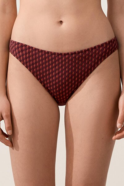 Oysho Jakarlı geometrik desenli klasik bikini altı