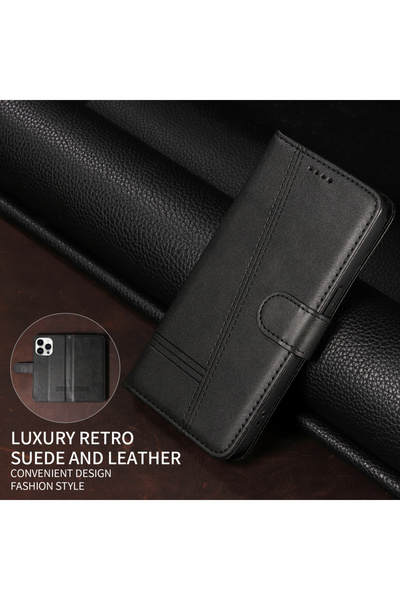 Choice محفظة جلد قلاب مغناطيسي من شاومي 14 BK، متوافق مع هواتف 15، 14، 14T، 1...