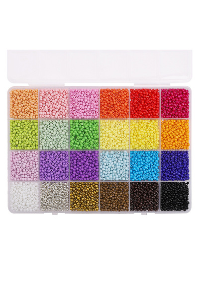 Choice4 Mixed color A 24 Grid 3mm Premium Glass Rice Beads Set 5200pcs Tiny S...
